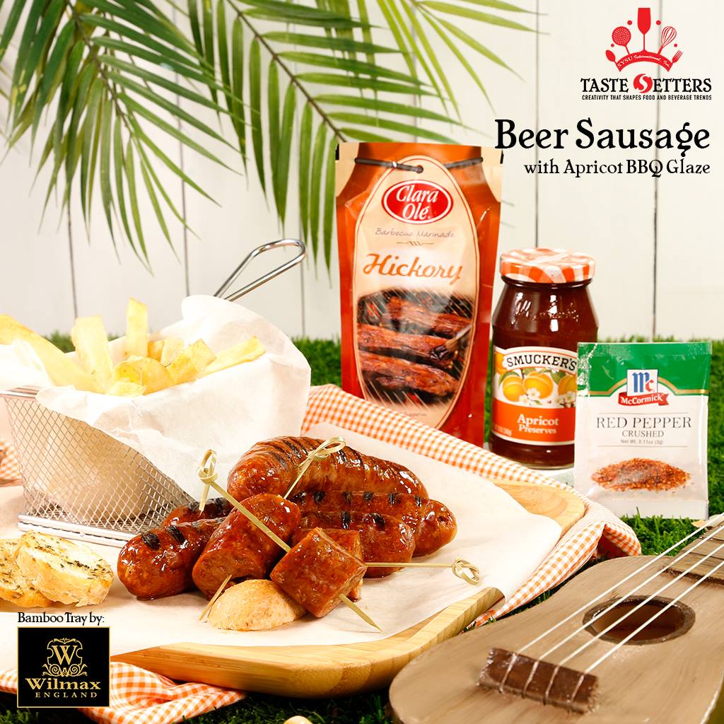 Beer Sausage with Apricot BBQ Glaze